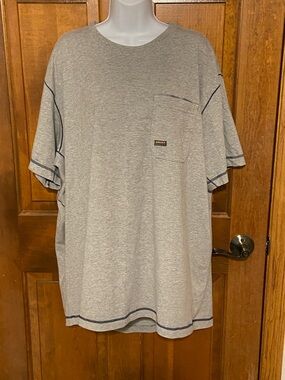 Ariat Rebar Durable Work Shirt gray short-sleeve t-shirt chest pocket Size 2XL